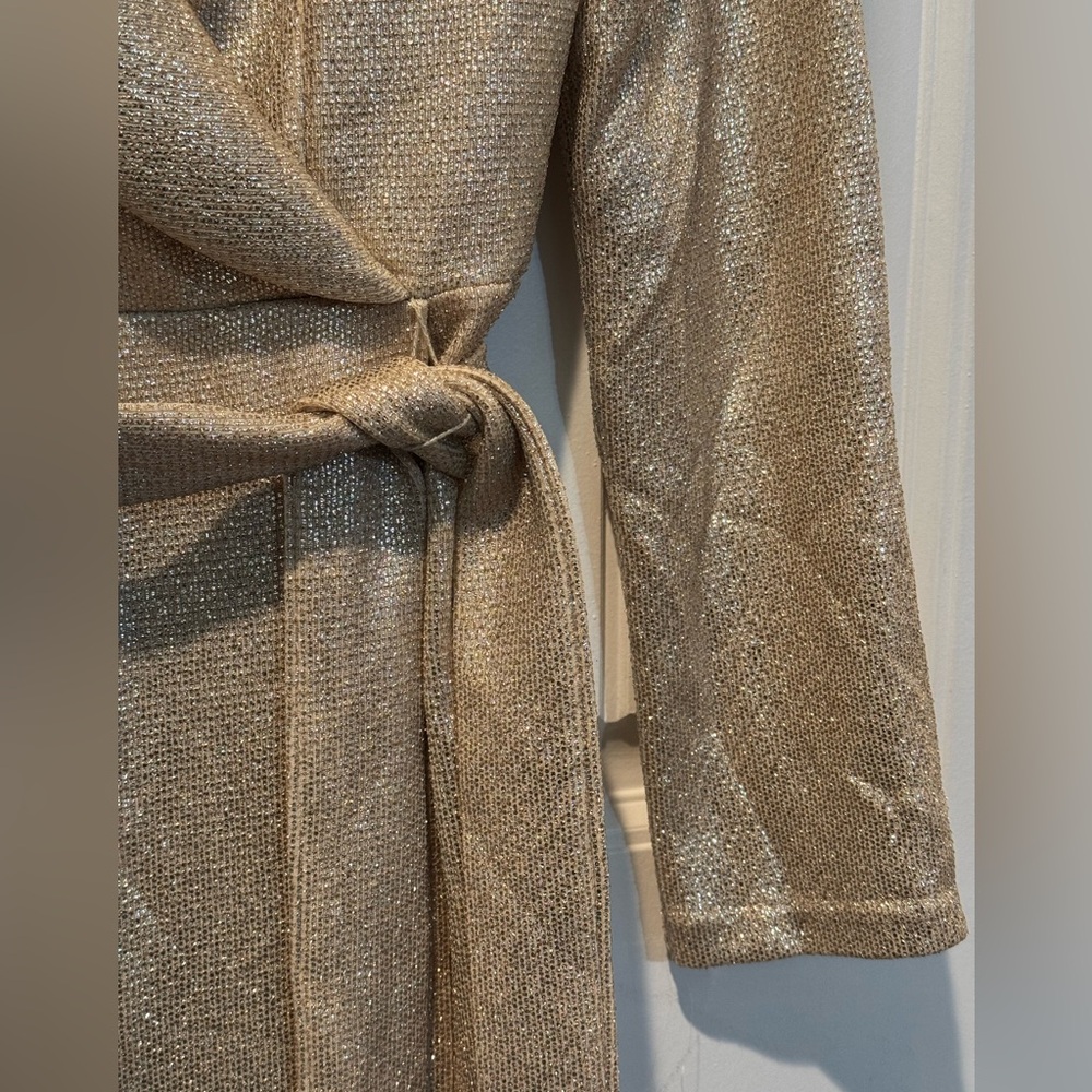 Adrianna Papell Gold Long sleeve dress Size 4 - Picture 6 of 15